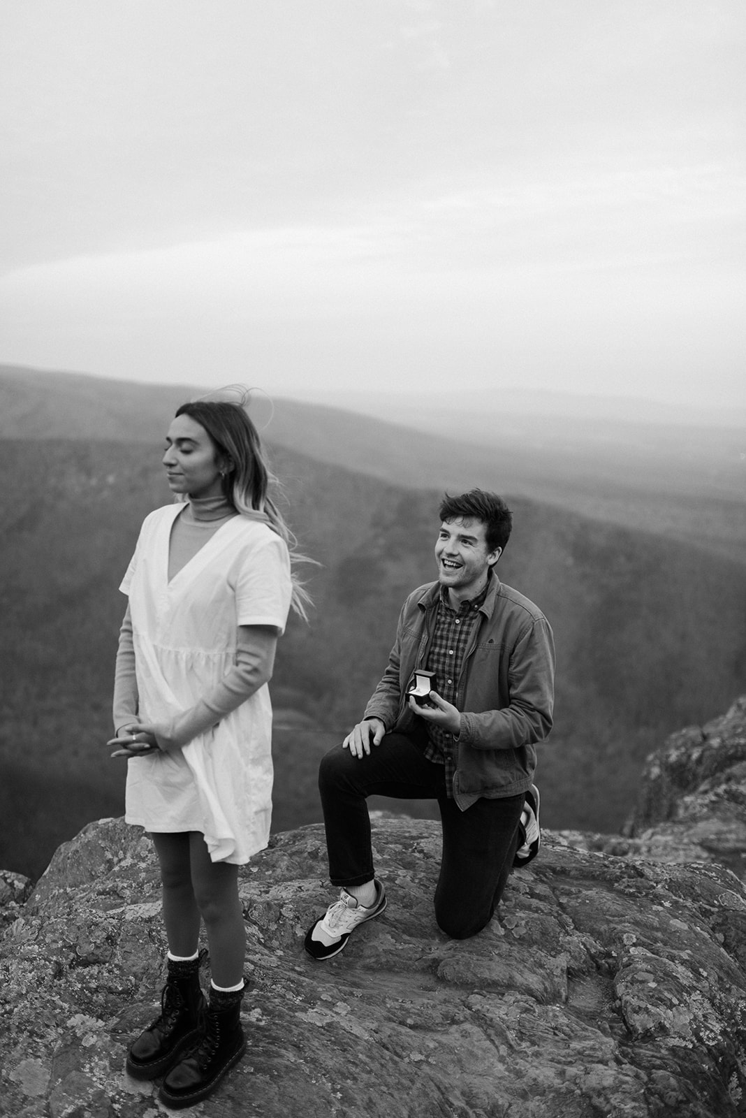 Surprise Proposal at Blue Ridge Parkway Overlook - katelynmacmillan.com