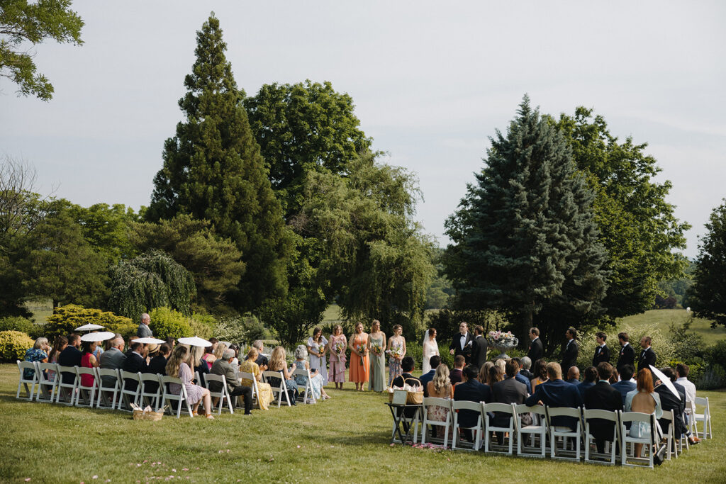 garden wedding party ceremony seating