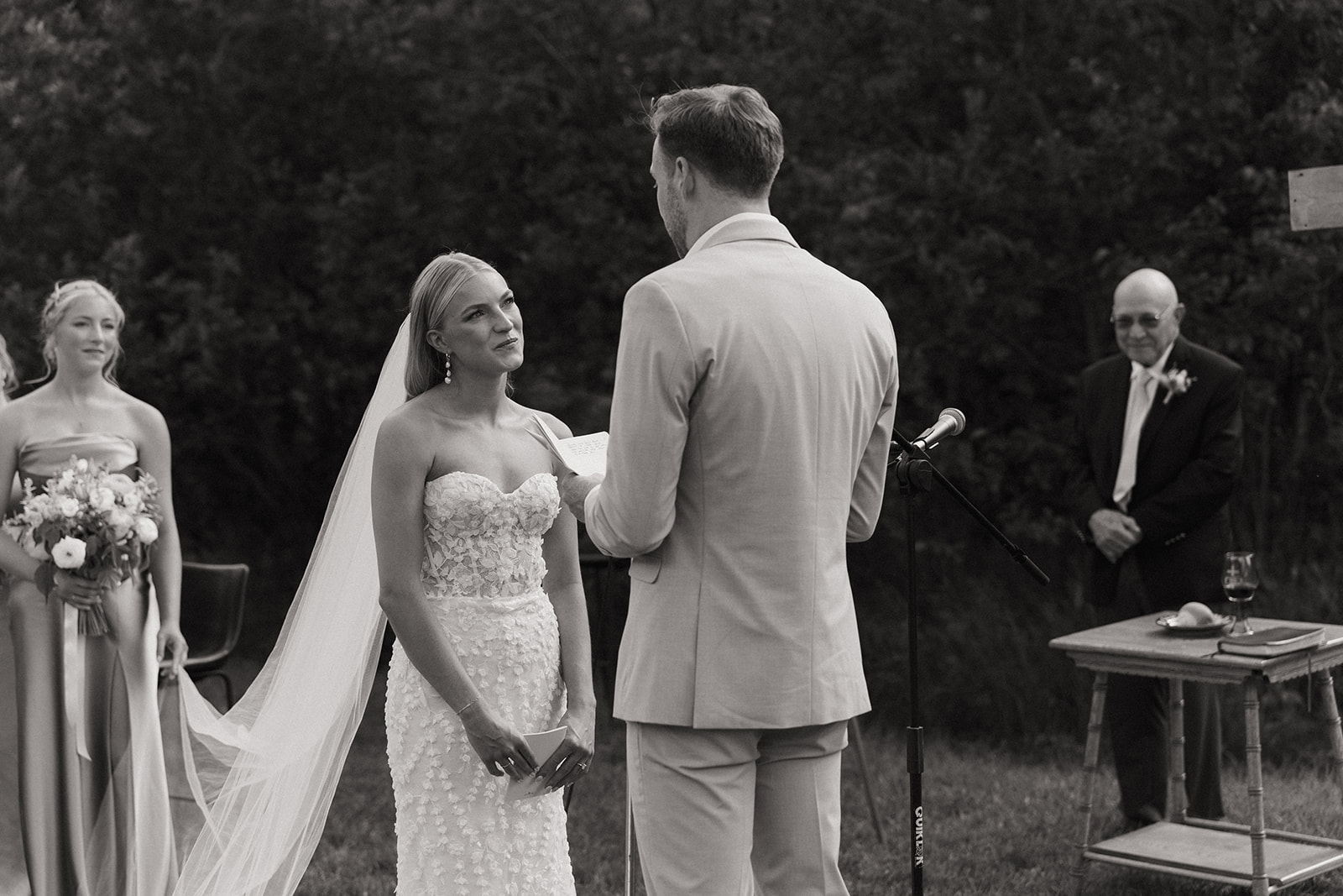 groom reading vows at montana wedding venue