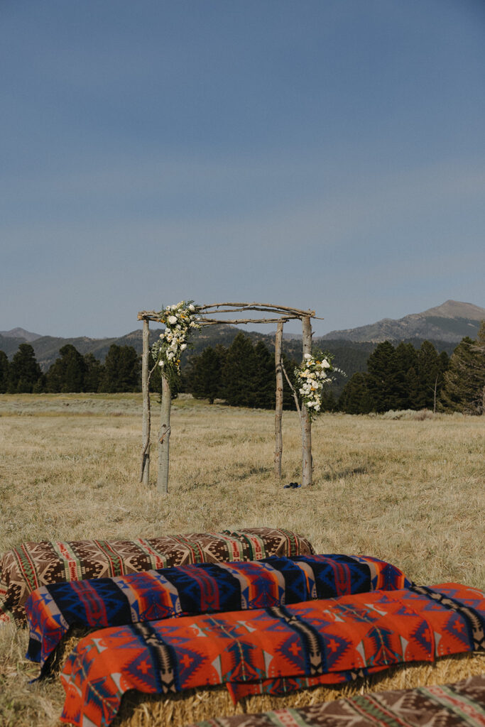 mountaintop ceremony at montana intimate wedding