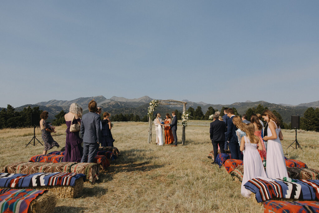 ceremony at montana intimate wedding