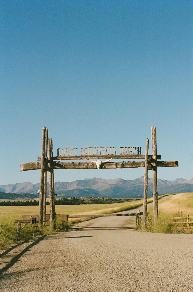 entranace to the ranch in big sky, Montana