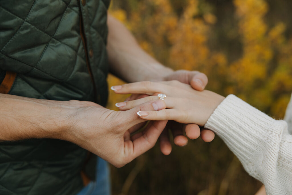 photo showcasing an engagement ring