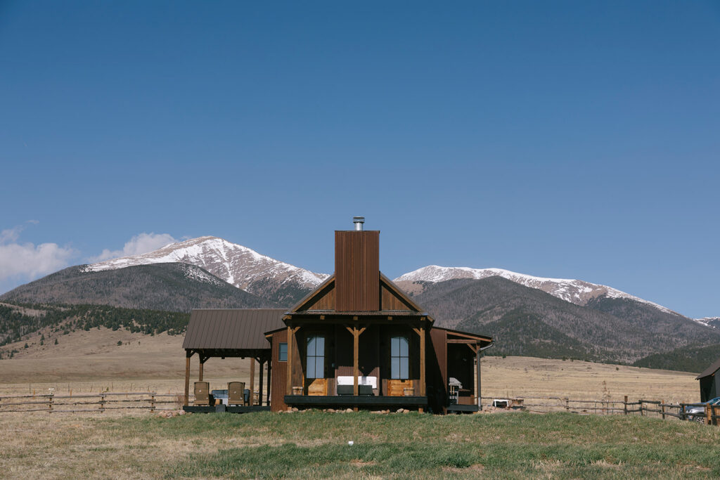 Three Peaks Ranch wedding venue exterior in Westcliffe Colorado