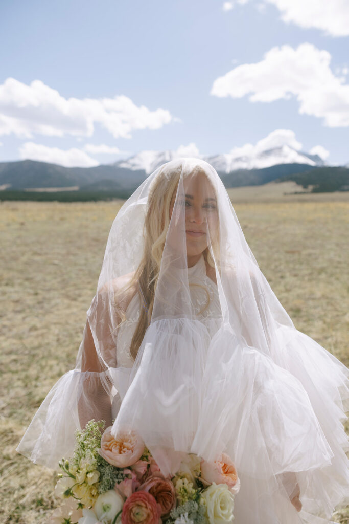 Bride portrait at Three Peaks Ranch in Westcliffe Colorado