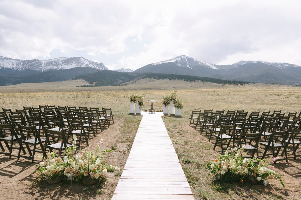 Outdoor ceremony site at Three Peaks Ranch Colorado wedding venue