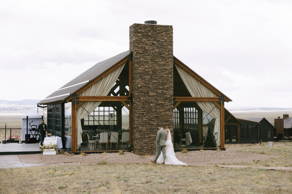 Reception site at Three Peaks Ranch Colorado wedding venue
