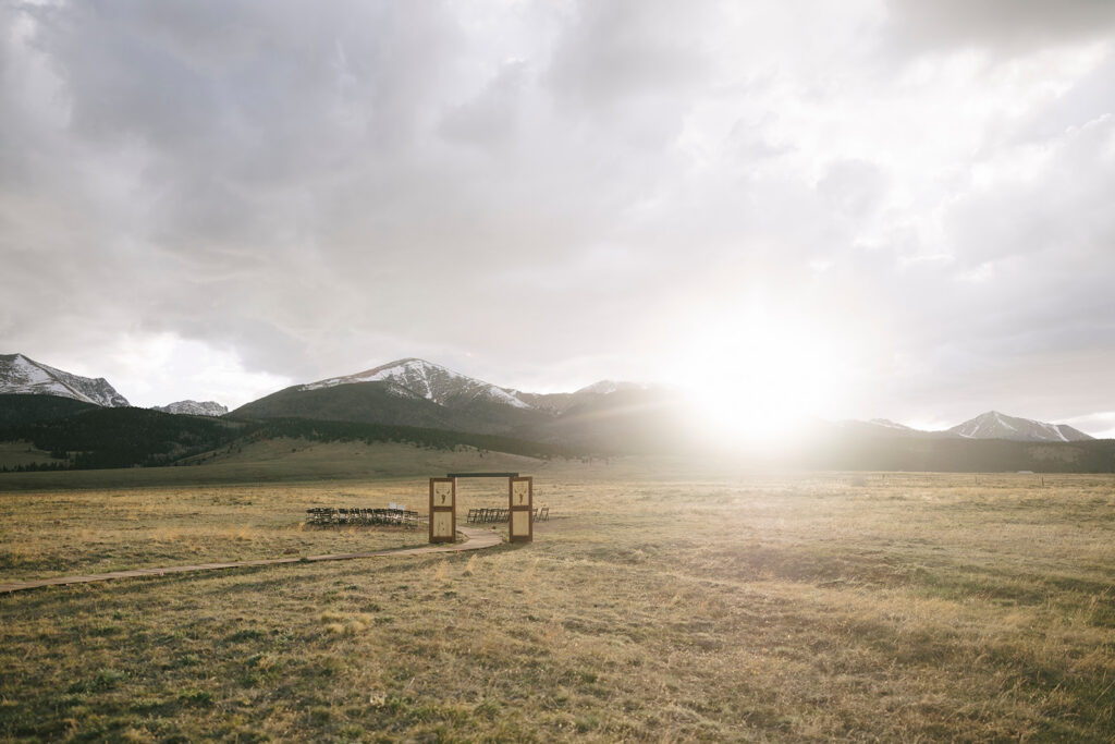 Outdoor ceremony site at Three Peaks Ranch Colorado wedding venue